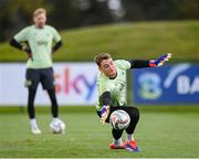 7 October 2024; Goalkeeper Mark Travers during a Republic of Ireland training session at the FAI National Training Centre in Abbotstown, Dublin. Photo by Stephen McCarthy/Sportsfile