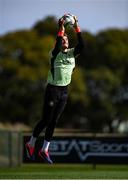 7 October 2024; Goalkeeper Mark Travers during a Republic of Ireland training session at the FAI National Training Centre in Abbotstown, Dublin. Photo by Stephen McCarthy/Sportsfile