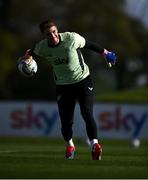 7 October 2024; Goalkeeper Mark Travers during a Republic of Ireland training session at the FAI National Training Centre in Abbotstown, Dublin. Photo by Stephen McCarthy/Sportsfile