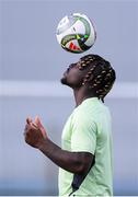 7 October 2024; Festy Ebosele during a Republic of Ireland training session at the FAI National Training Centre in Abbotstown, Dublin. Photo by Stephen McCarthy/Sportsfile