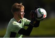 7 October 2024; Goalkeeper Caoimhin Kelleher during a Republic of Ireland training session at the FAI National Training Centre in Abbotstown, Dublin. Photo by Stephen McCarthy/Sportsfile
