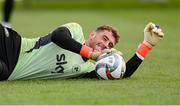 7 October 2024; Goalkeeper Mark Travers during a Republic of Ireland training session at the FAI National Training Centre in Abbotstown, Dublin. Photo by Stephen McCarthy/Sportsfile