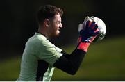 7 October 2024; Goalkeeper Mark Travers during a Republic of Ireland training session at the FAI National Training Centre in Abbotstown, Dublin. Photo by Stephen McCarthy/Sportsfile