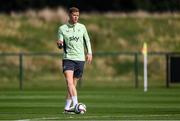 7 October 2024; Nathan Collins during a Republic of Ireland training session at the FAI National Training Centre in Abbotstown, Dublin. Photo by Stephen McCarthy/Sportsfile