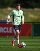 7 October 2024; Evan Ferguson during a Republic of Ireland training session at the FAI National Training Centre in Abbotstown, Dublin. Photo by Stephen McCarthy/Sportsfile