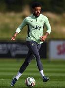7 October 2024; Andrew Omobamidele during a Republic of Ireland training session at the FAI National Training Centre in Abbotstown, Dublin. Photo by Stephen McCarthy/Sportsfile