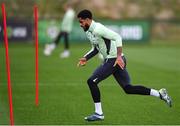 8 October 2024; Andrew Omobamidele during a Republic of Ireland training session at the FAI National Training Centre in Abbotstown, Dublin. Photo by Stephen McCarthy/Sportsfile