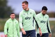 8 October 2024; Mark McGuinness, centre, during a Republic of Ireland training session at the FAI National Training Centre in Abbotstown, Dublin. Photo by Stephen McCarthy/Sportsfile