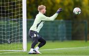 8 October 2024; Goalkeeper Caoimhin Kelleher during a Republic of Ireland training session at the FAI National Training Centre in Abbotstown, Dublin. Photo by Stephen McCarthy/Sportsfile
