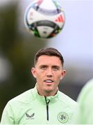 8 October 2024; Dara O'Shea during a Republic of Ireland training session at the FAI National Training Centre in Abbotstown, Dublin. Photo by Stephen McCarthy/Sportsfile