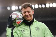 9 October 2024; Kasey McAteer during a Republic of Ireland training session at the Helsinki Olympic Stadium in Helsinki, Finland. Photo by Stephen McCarthy/Sportsfile