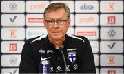 9 October 2024; Head coach Markku Kanerva during a Finland press conference at the Helsinki Olympic Stadium in Helsinki, Finland. Photo by Stephen McCarthy/Sportsfile