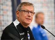 9 October 2024; Head coach Markku Kanerva during a Finland press conference at the Helsinki Olympic Stadium in Helsinki, Finland. Photo by Stephen McCarthy/Sportsfile