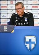9 October 2024; Head coach Markku Kanerva during a Finland press conference at the Helsinki Olympic Stadium in Helsinki, Finland. Photo by Stephen McCarthy/Sportsfile