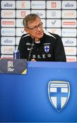 9 October 2024; Head coach Markku Kanerva during a Finland press conference at the Helsinki Olympic Stadium in Helsinki, Finland. Photo by Stephen McCarthy/Sportsfile