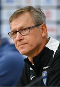 9 October 2024; Head coach Markku Kanerva during a Finland press conference at the Helsinki Olympic Stadium in Helsinki, Finland. Photo by Stephen McCarthy/Sportsfile