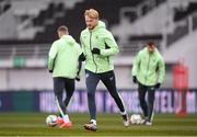 9 October 2024; Liam Scales during a Republic of Ireland training session at the Helsinki Olympic Stadium in Helsinki, Finland. Photo by Stephen McCarthy/Sportsfile