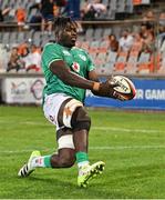 9 October 2024; Sean Edogbo of Ireland in action against the Toyota Cheetahs during the Toyota Challenge Match between Toyota Cheetahs and Emerging Ireland at Toyota Stadium in Bloemfontein, South Africa. Photo by Johan Pretorius/Sportsfile