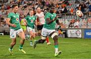 9 October 2024; Matthew Devine, left, and Sean Edogbo of Ireland in action against the Toyota Cheetahs during the Toyota Challenge Match between Toyota Cheetahs and Emerging Ireland at Toyota Stadium in Bloemfontein, South Africa. Photo by Johan Pretorius/Sportsfile