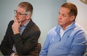 10 October 2024; GAA Football Review Committee member Colm Collins, right, and Patrick Doherty during a briefing of the GAA Football Review Committee at Croke Park in Dublin. Photo by Seb Daly/Sportsfile