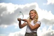 10 October 2024; Eimear McAnespie from Monaghan club Emyvale is pictured with The Croke Park Hotel/LGFA Player of the Month award for September 2024, at The Croke Park Hotel on Jones Road in Dublin. Eimear captained Emyvale to a first county senior title on September 29, producing a player of the match display in the process. Photo by Sam Barnes/Sportsfile
