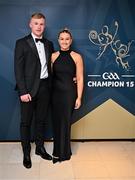 11 October 2024; Laois hurler Pádraig Delaney with Róisín Phelan upon arrival at the GAA Champion 15 Awards ceremony at Croke Park in Dublin. Photo by Sam Barnes/Sportsfile