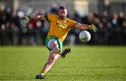 12 October 2024; Wayne McKeon of Ballinamore Sean O'Heslins kicks a free during the Leitrim County Senior Club Football Championship final replay match between Ballinamore Seán O'Heslins and Mohill at Ballinamore Seán O'Heslin's GAA Club in Ballinamore, Leitrim. Photo by Ben McShane/Sportsfile