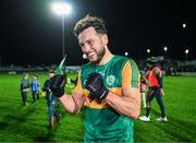 12 October 2024; Eric Molloy of Rathvilly celebrates after his side's victory in the Carlow County Senior Club Football Championship final replay match between Rathvilly and Palatine at Netwatch Cullen Park in Carlow. Photo by Tyler Miller/Sportsfile