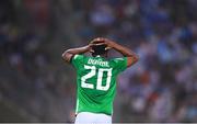 13 October 2024; Chiedozie Ogbene of Republic of Ireland reacts during the UEFA Nations League B Group 2 match between Greece and Republic of Ireland at Georgios Karaiskakis Football Stadium in Piraeus, Greece. Photo by Stephen McCarthy/Sportsfile