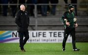 12 October 2024; Connacht head coach Pete Wilkins, left, and defence coach Scott Fardy before the United Rugby Championship match between Ulster v Connacht at Kingspan Stadium in Belfast. Photo by Ramsey Cardy/Sportsfile