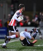 14 October 2024; Colm Whelan of Derry City after scoring his side's first goal during the SSE Airtricity Men's Premier Division match between Derry City and Sligo Rovers at The Ryan McBride Brandywell Stadium in Derry. Photo by Ramsey Cardy/Sportsfile