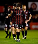 14 October 2024; Paddy Kirk of Bohemians reacts after his side's defeat in the SSE Airtricity Men's Premier Division match between Bohemians and St Patrick's Athletic at Dalymount Park in Dublin. Photo by Tyler Miller/Sportsfile