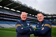 15 October 2024; In attendance during the Shinty Hurling International 2024 launch at Croke Park in Dublin are Joint Ireland managers Terence McNaughton, left, and Michael Kavanagh.  Photo by Sam Barnes/Sportsfile