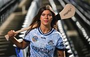 17 October 2024; Dublin GAA and Staycity Aparthotels have revealed their new alternate kit that will be worn in select matches throughout the 2025 and 2026 seasons. In attendance at Parnell Park to launch the jersey is Dublin camogie player Emma O'Byrne. The jersey is designed to pay homage to the city's famous landmarks and rich cultural history. Photo by Sam Barnes/Sportsfile