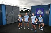 17 October 2024; Dublin GAA and Staycity Aparthotels have revealed their new alternate kit that will be worn in select matches throughout the 2025 and 2026 seasons. In attendance at Parnell Park to launch the jersey are, from left, Dublin camogie player Emma O'Byrne, Dublin hurler Paddy Smyth, Dublin footballer Sean McMahon, and Dublin ladies footballer Leah Caffrey. The jersey is designed to pay homage to the city's famous landmarks and rich cultural history. Photo by Sam Barnes/Sportsfile