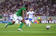 13 October 2024; Chiedozie Ogbene of Republic of Ireland during the UEFA Nations League B Group 2 match between Greece and Republic of Ireland at Georgios Karaiskakis Football Stadium in Piraeus, Greece. Photo by Stephen McCarthy/Sportsfile