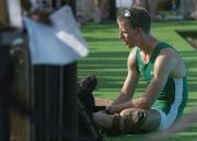 22 August 2004; An exhausted Richard Archibald after Ireland finished 6th in the Final of the Men's Lightweight Coxless Fours in a time of 6.09.96. Schinias Olympic Rowing Centre. Games of the XXVIII Olympiad, Athens Summer Olympics Games 2004, Athens, Greece. Picture credit; Brendan Moran / SPORTSFILE