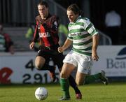 24 August 2004; Stephen Grant, Shamrock Rovers, in action against Graham Gartland, Longford Town. FAI Carlsberg Cup, 3rd round replay, Shamrock Rovers v Longford Town, Richmond Park, Dublin. Picture credit; Brian Lawless / SPORTSFILE