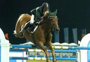 24 August 2004; Ireland's Kevin Babbington, on Carling King, in action during the third round of the Individual Qualifying and the final round of the Team Jumping Final. Markopoulo Olympic Equestrian Centre. Games of the XXVIII Olympiad, Athens Summer Olympics Games 2004, Athens, Greece. Picture credit; Brendan Moran / SPORTSFILE
