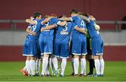 24 September 2013 The Limerick FC team gather together in a huddle before the game. Airtricity League Premier Division, Limerick FC v Shamrock Rovers, Thomond Park, Limerick. Picture credit: Diarmuid Greene / SPORTSFILE