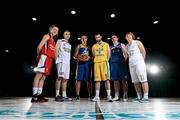 25 September 2013; Basketball Ireland stars, from left, Edel Thornton, Singleton SuperValu Brunell, Paul Dick, Belfast Star,  Neil Campbell, UL Eagles, Conor Meany, UCD Marian, Ciaran O'Sullivan, UCC Deamons, and Lindsay Peat, DCU Mercy, during the launch of the Basketball Ireland 2013/2014 Season at the National Basketball Arena, Tallaght, Dublin. Picture credit: Stephen McCarthy / SPORTSFILE