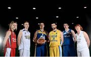 25 September 2013; Basketball Ireland stars, from left, Edel Thornton, Singleton SuperValu Brunell, Paul Dick, Belfast Star, Neil Campbell, UL Eagles, Conor Meany, UCD Marian, Ciaran O'Sullivan, UCC Deamons, and Lindsay Peat, DCU Mercy, during the launch of the Basketball Ireland 2013/2014 Season at the National Basketball Arena, Tallaght, Dublin. Picture credit: Stephen McCarthy / SPORTSFILE
