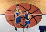 25 September 2013; UL Eagles' Neil Campbell and Kathryn Fahy, UL Huskies, during the launch of the Basketball Ireland 2013/2014 Season at the National Basketball Arena, Tallaght, Dublin. Picture credit: Stephen McCarthy / SPORTSFILE