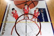 25 September 2013; Templeogue players, from left, Stephen Fagan, Luke Thompson and Sean Flood during the launch of the Basketball Ireland 2013/2014 Season at the National Basketball Arena, Tallaght, Dublin. Picture credit: Stephen McCarthy / SPORTSFILE