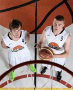 25 September 2013; Team Left Bank Kilkenny stars Sean Kenny, left, and Brian Hogan during the launch of the Basketball Ireland 2013/2014 Season at the National Basketball Arena, Tallaght, Dublin. Picture credit: Stephen McCarthy / SPORTSFILE