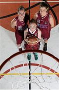 25 September 2013; NUI Galway stars, from left, Michele McCaughern, Sarah Gealish and Leah Cunningham during the launch of the Basketball Ireland 2013/2014 Season at the National Basketball Arena, Tallaght, Dublin. Picture credit: Stephen McCarthy / SPORTSFILE