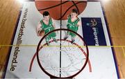 25 September 2013; Moycullen's Paul O'Brien, left, and Ronan O'Sullivan during the launch of the Basketball Ireland 2013/2014 Season at the National Basketball Arena, Tallaght, Dublin. Picture credit: Stephen McCarthy / SPORTSFILE