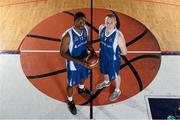 25 September 2013; Neptune's Darren Towers, left, and Ian McLoughlin during the launch of the Basketball Ireland 2013/2014 Season at the National Basketball Arena, Tallaght, Dublin. Picture credit: Stephen McCarthy / SPORTSFILE