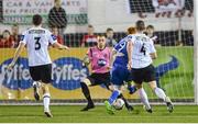27 September 2013; Rory Gaffney, Limerick, shoots to score his and his side's second goal of the game. Airtricity League Premier Division, Dundalk v Limerick, Oriel Park, Dundalk, Co. Louth. Photo by Sportsfile