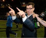 27 September 2013; Roddy Collins, Athlone Town manager, celebrates at the end of the game. Airtricity League First Division, Athlone Town v Waterford United, Athlone Town Stadium, Lissywoollen, Athlone, Co. Westmeath. Picture credit: David Maher / SPORTSFILE